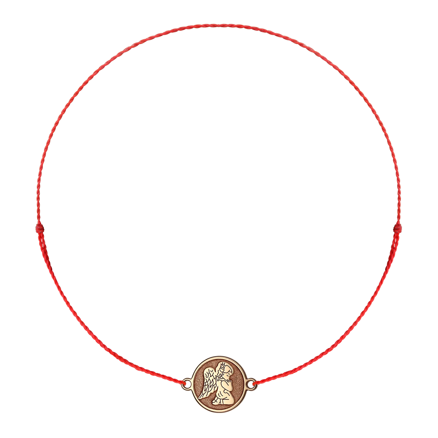 Bratara pe snur Banut Ingeras Pazitor, din aur roz 