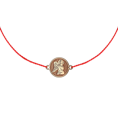 Bratara pe snur Banut Ingeras Pazitor, din aur roz 