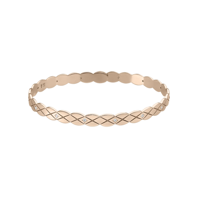 Bratara fixa Eternity cu diamante albe, din aur roz