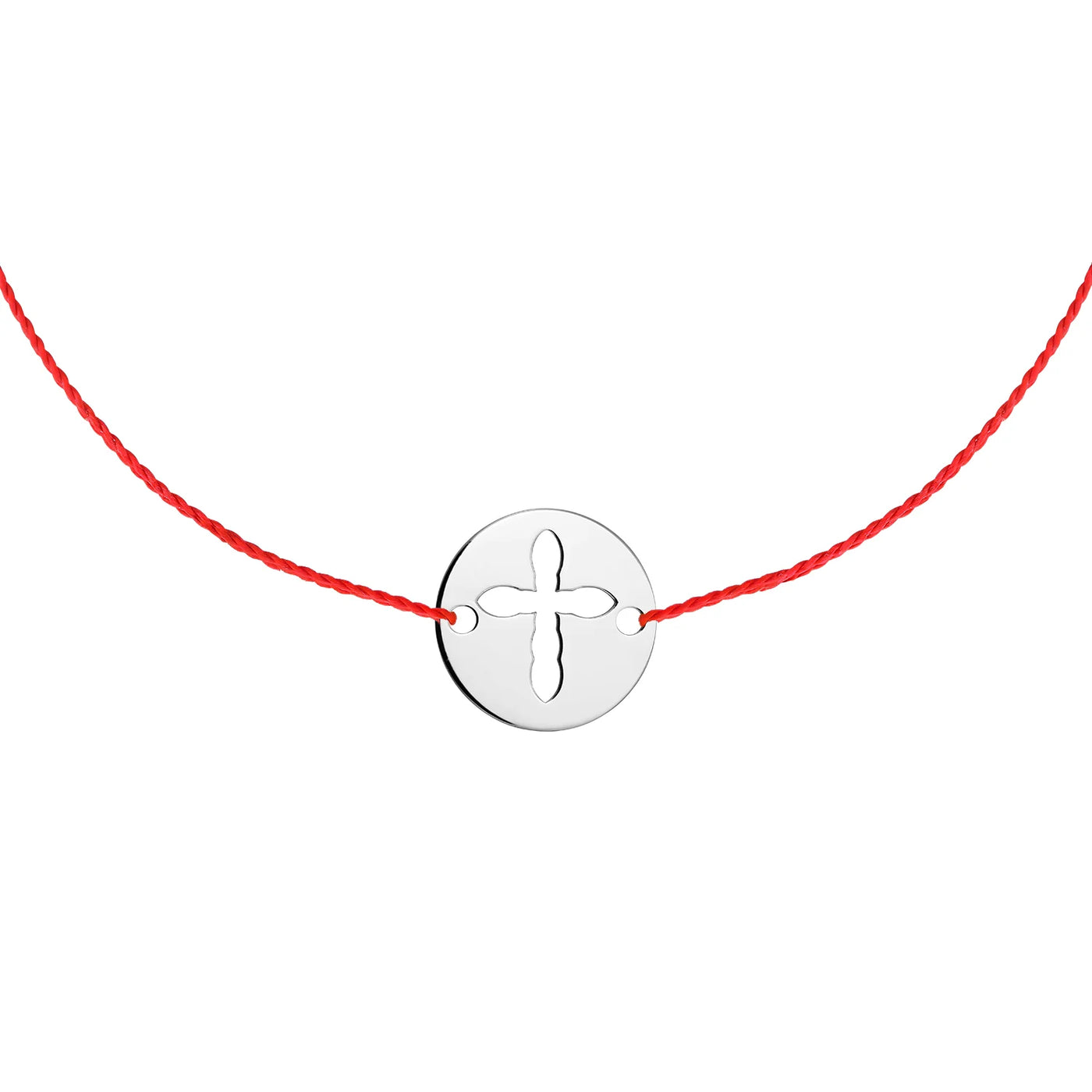 Bratara pe snur Banut Cruciulita decupata, din aur alb