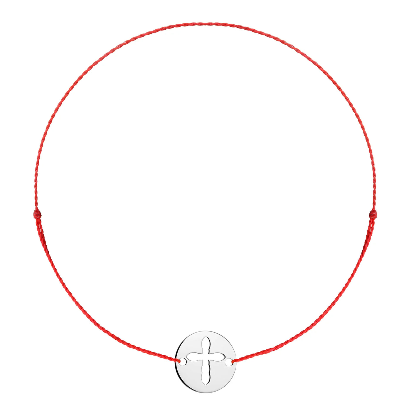 Bratara pe snur Banut Cruciulita decupata, din aur alb