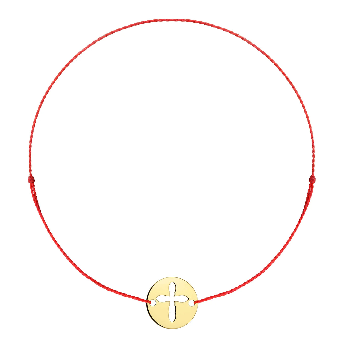 Bratara pe snur Banut Cruciulita decupata, din aur galben