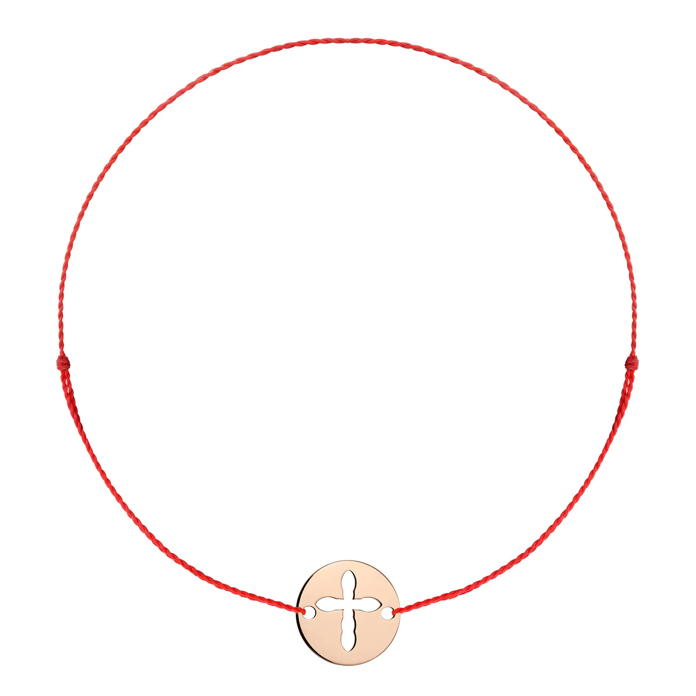 Bratara pe snur Banut Cruciulita decupata, din aur roz