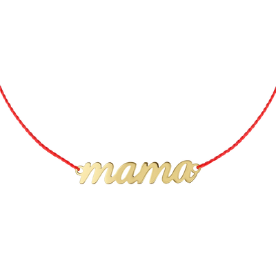 Bratara pe snur Mama, din aur galben