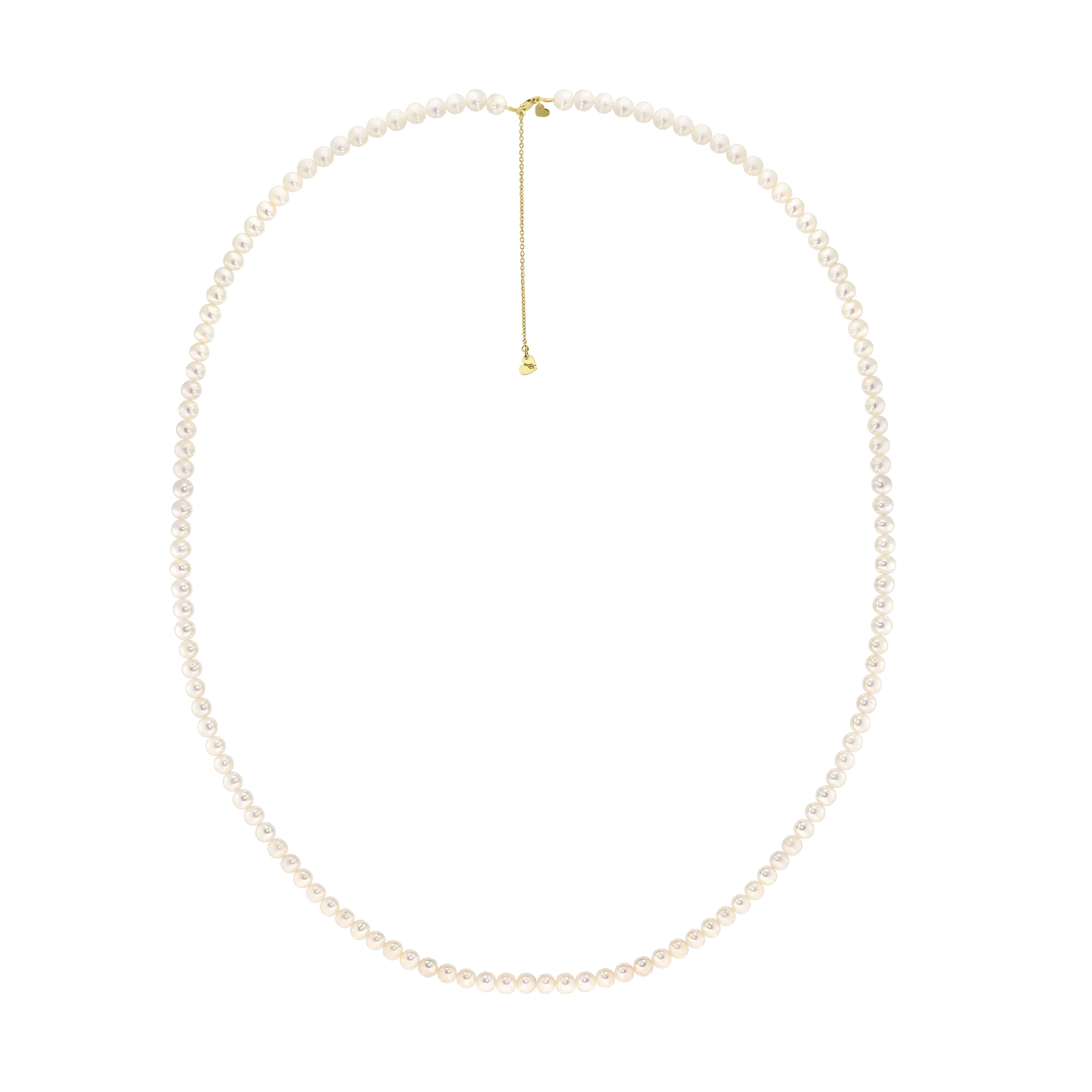 Colier 80 cm cu perle de cultura de 6mm cu lant si inchizatoare din aur galben 