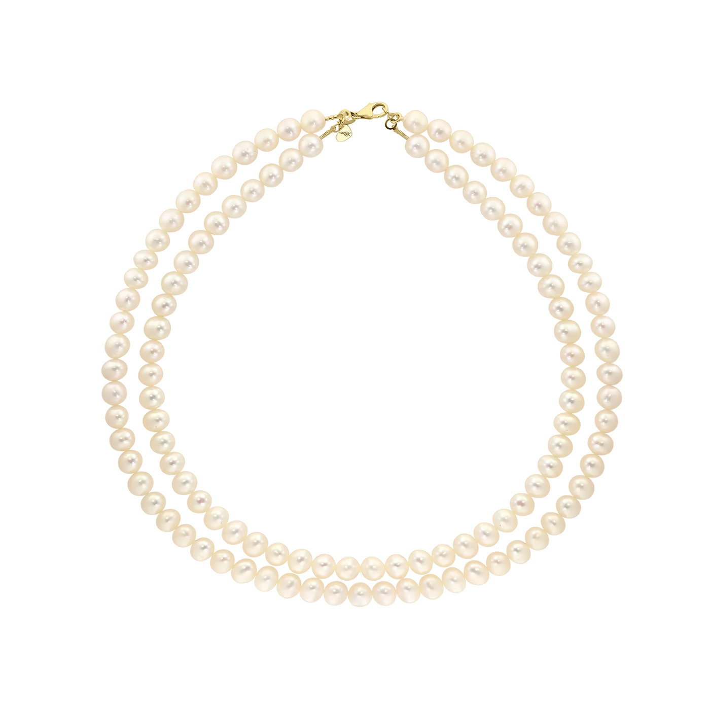 Colier dublu 37 cm cu perle de cultura de 6mm cu inchizatoare din aur galben 