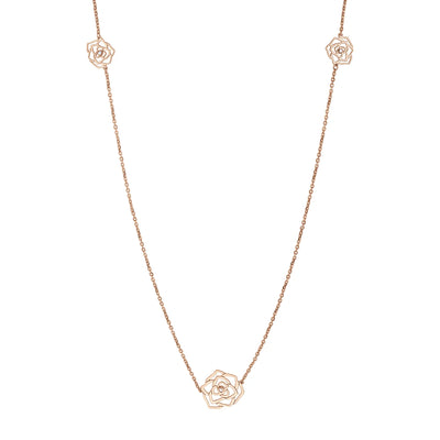 Lanţ Bloom cu diamante albe, din aur roz