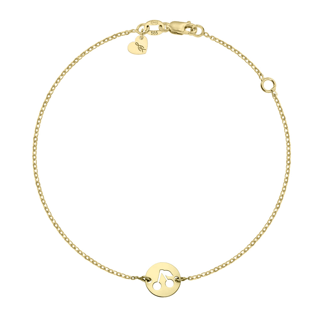 Bracelet on chain Cherry, in yellow gold - zeaetsia