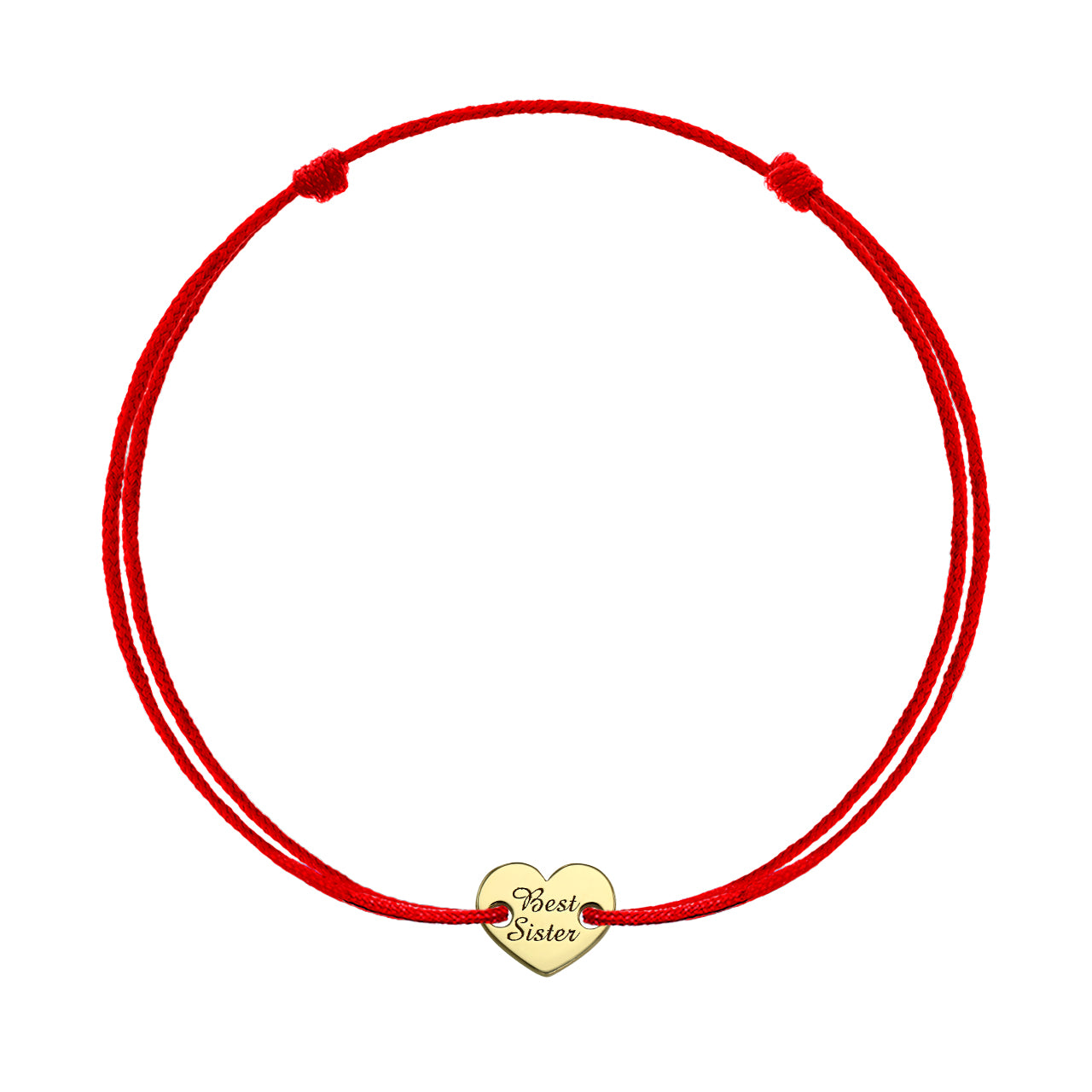 Bracelet on string "Best Sister", in yellow gold - zeaetsia