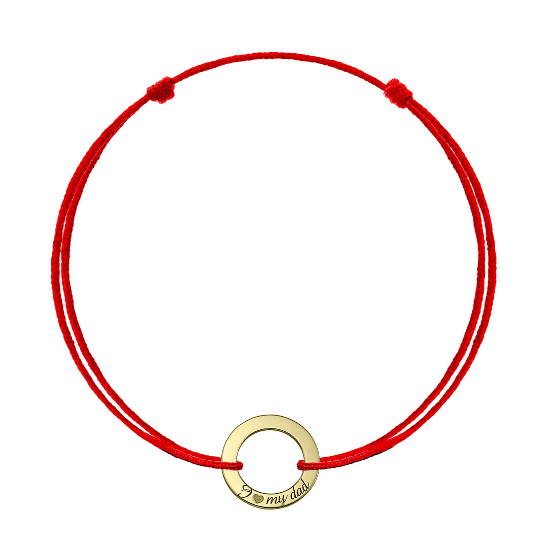 Bracelet on string Circle "I 🤍 my dad", in yellow gold - zeaetsia