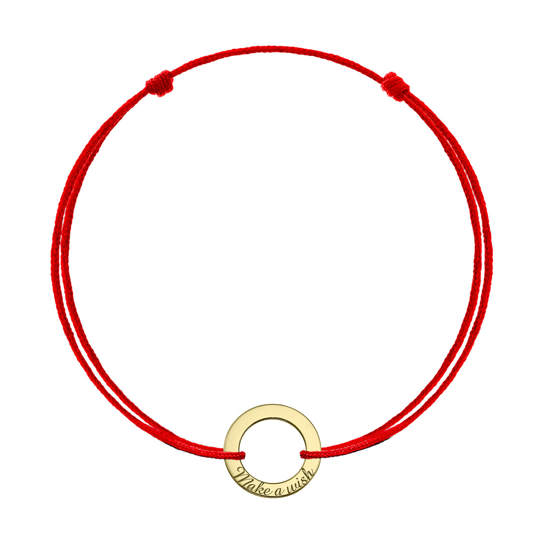 Bracelet on string Circle "Make a Wish", in rose gold - zeaetsia