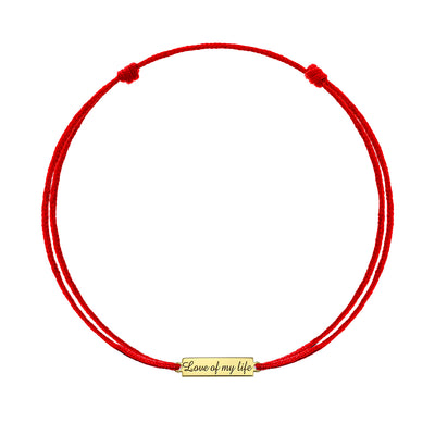 Bracelet on string "Love of my life", in yellow gold - zeaetsia