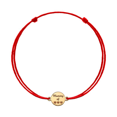 Bracelet on string Mummy of ❤️❤️,❤️ in rose gold - zeaetsia