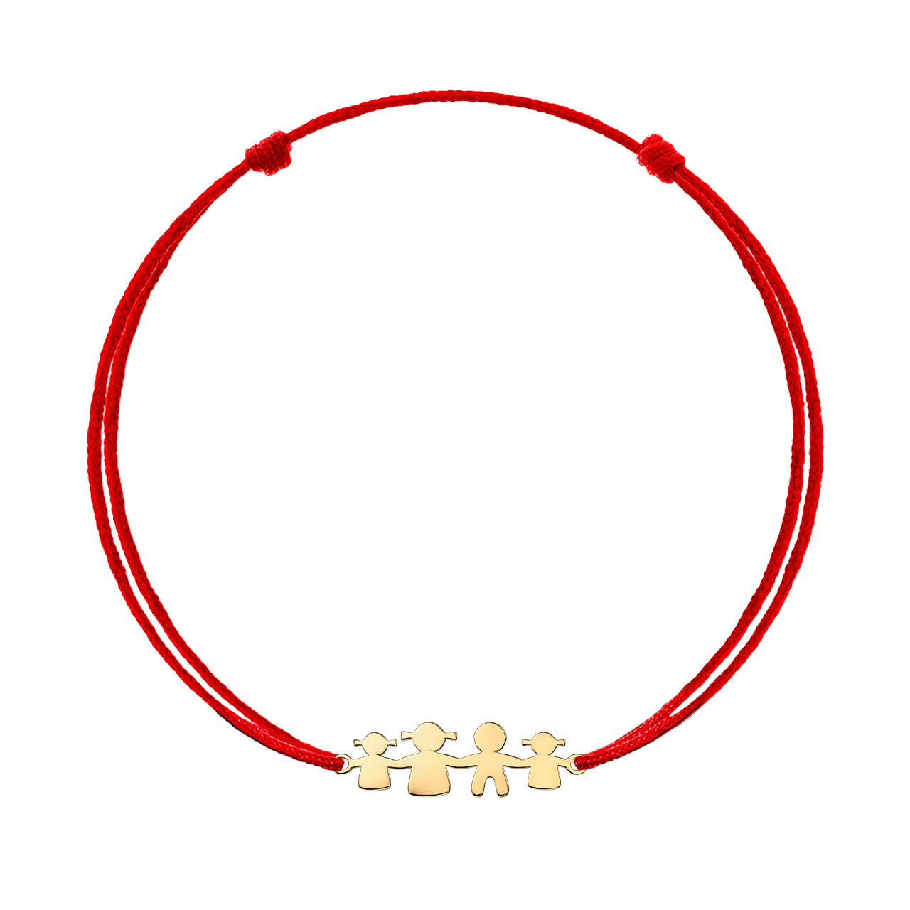 Bracelet on string Mother & Father & Daughters, in rose gold - zeaetsia