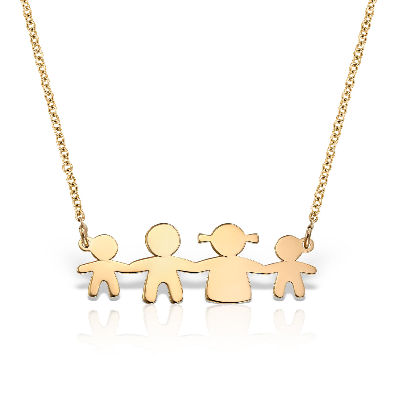 Necklace pendant Mother&Father&Sons, in rose gold - zeaetsia