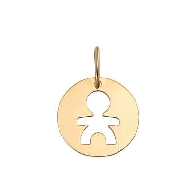 Pendant Coin Baby Boy, in rose gold - zeaetsia
