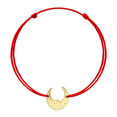 Bracelet on string  Moon Shining, in yellow gold - zeaetsia