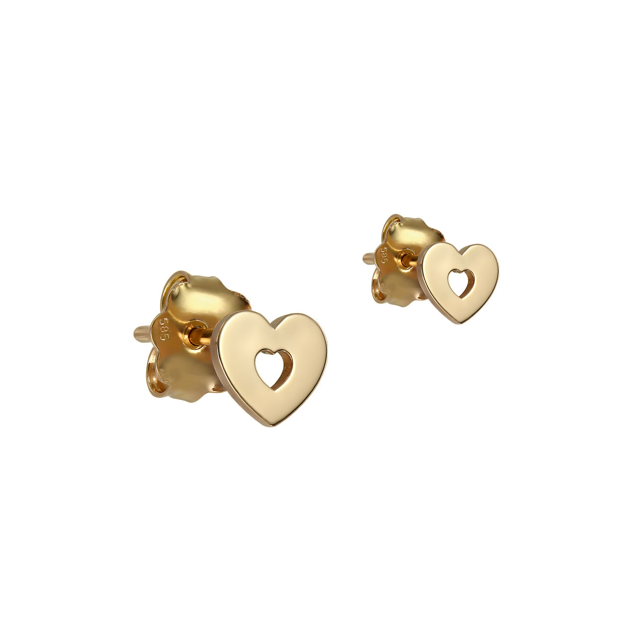 Stud Earrings Precious Heart, in rose gold - zeaetsia