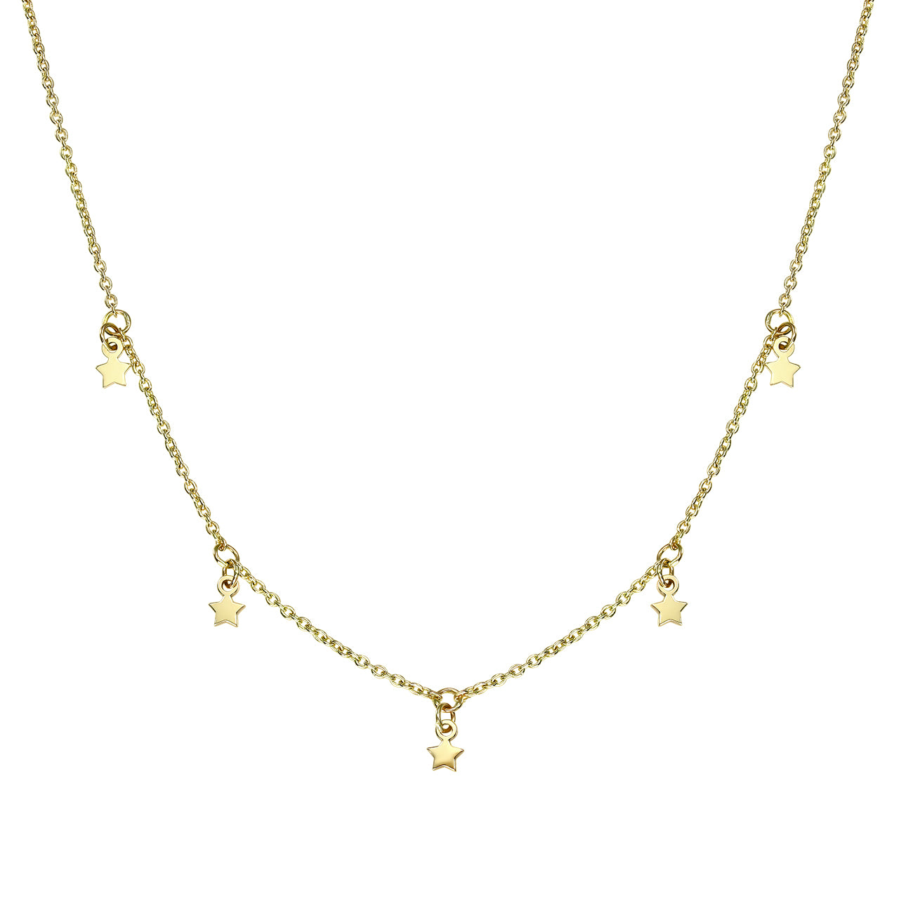 Little Stars Necklace in yellow gold 40cm - zeaetsia