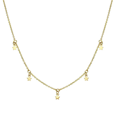 Little Stars Necklace in yellow gold 40cm - zeaetsia