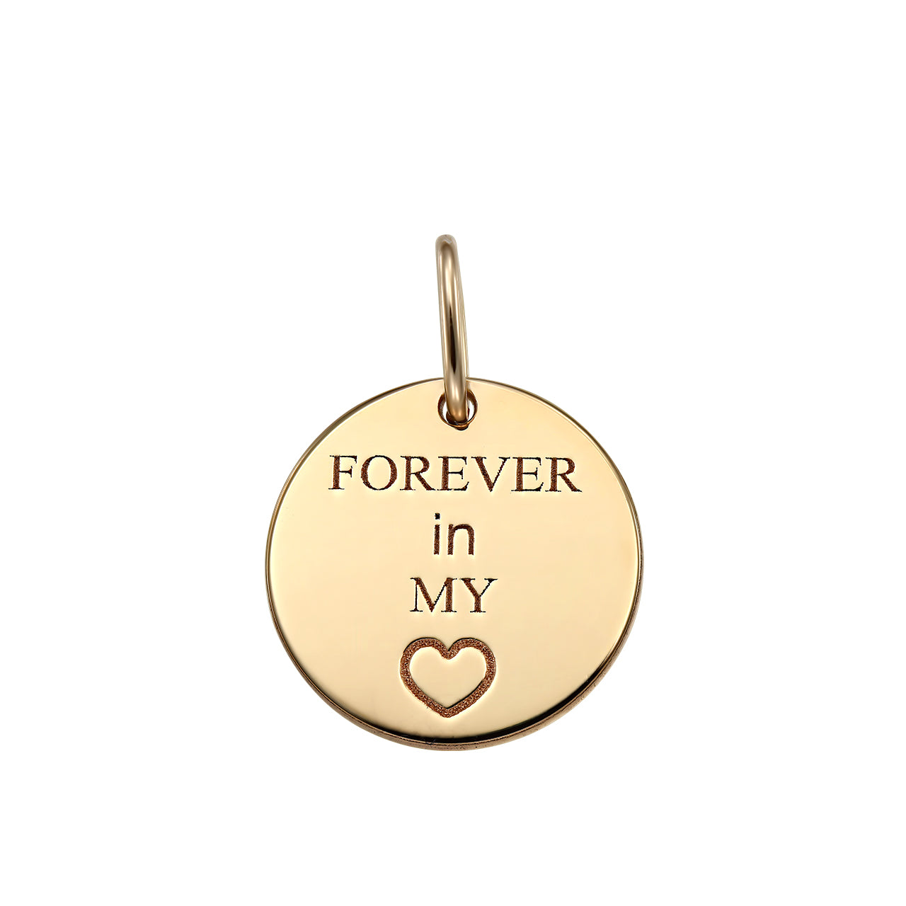 Pendant round Forever in my heart, in rose gold - zeaetsia