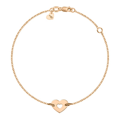Bracelet on chain Precious Heart, in rose gold - zeaetsia