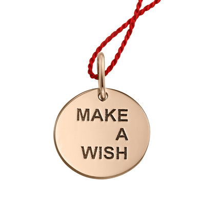 Pandantiv rotund "Make a Wish", din aur roz