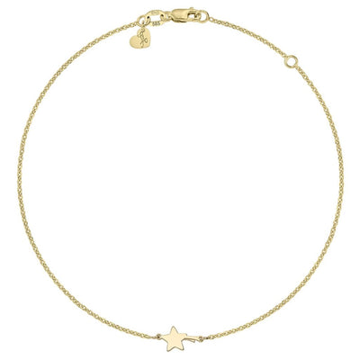 Anklet bracelet on chain Falling Star in yellow gold -