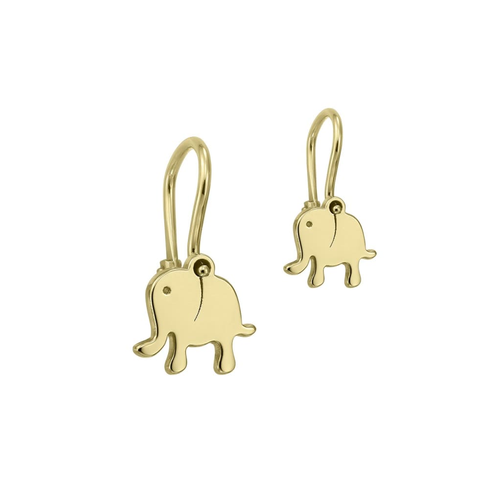 Baby Earrings Baby Elephant in yellow gold - Earrings