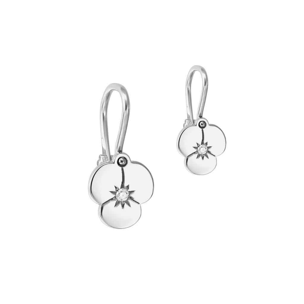 Baby Earrings Missing Summer with white diamonds in white