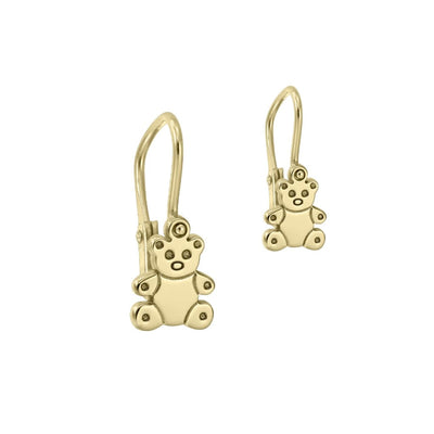 Baby Earrings My Teddy Bear in yellow gold - Earrings