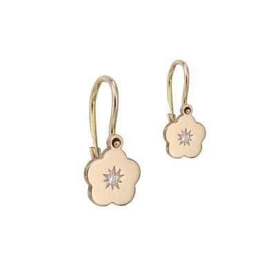 Baby Earrings Petit Jolie with white diamonds in rose gold -