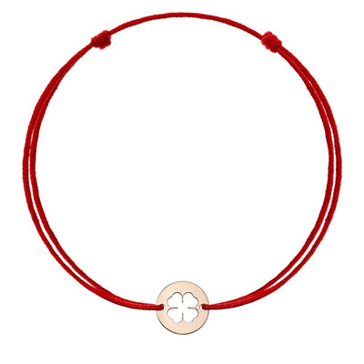 Bracelet on string Baby Clover in rose gold - Bracelet