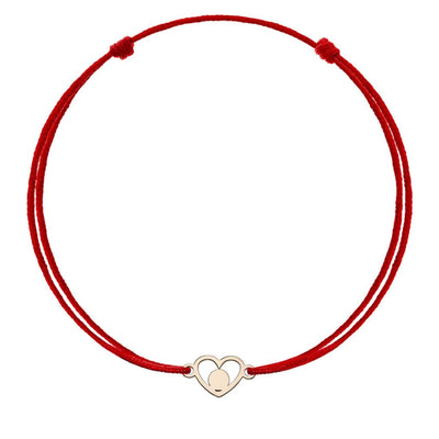 Bracelet on string Circle in a Heart in rose gold - Bracelet