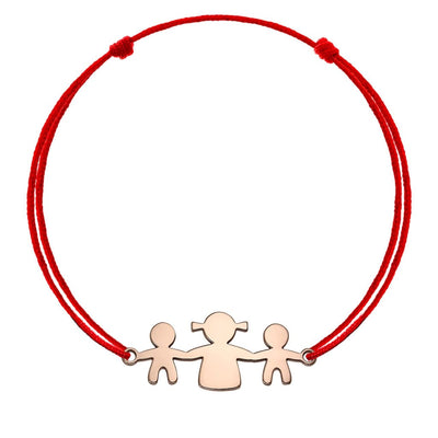 Bracelet on string Mother&Sons in rose gold - Bracelet