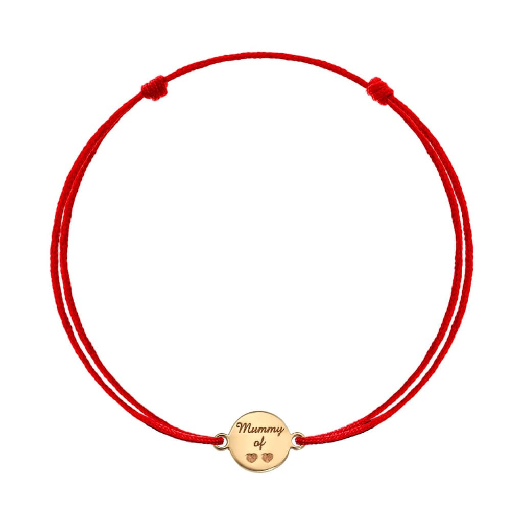Bracelet on string Mummy of ❤️❤️ in rose gold - Bracelet