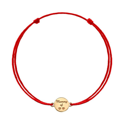 Bracelet on string Mummy of ❤️❤️ in rose gold - Bracelet