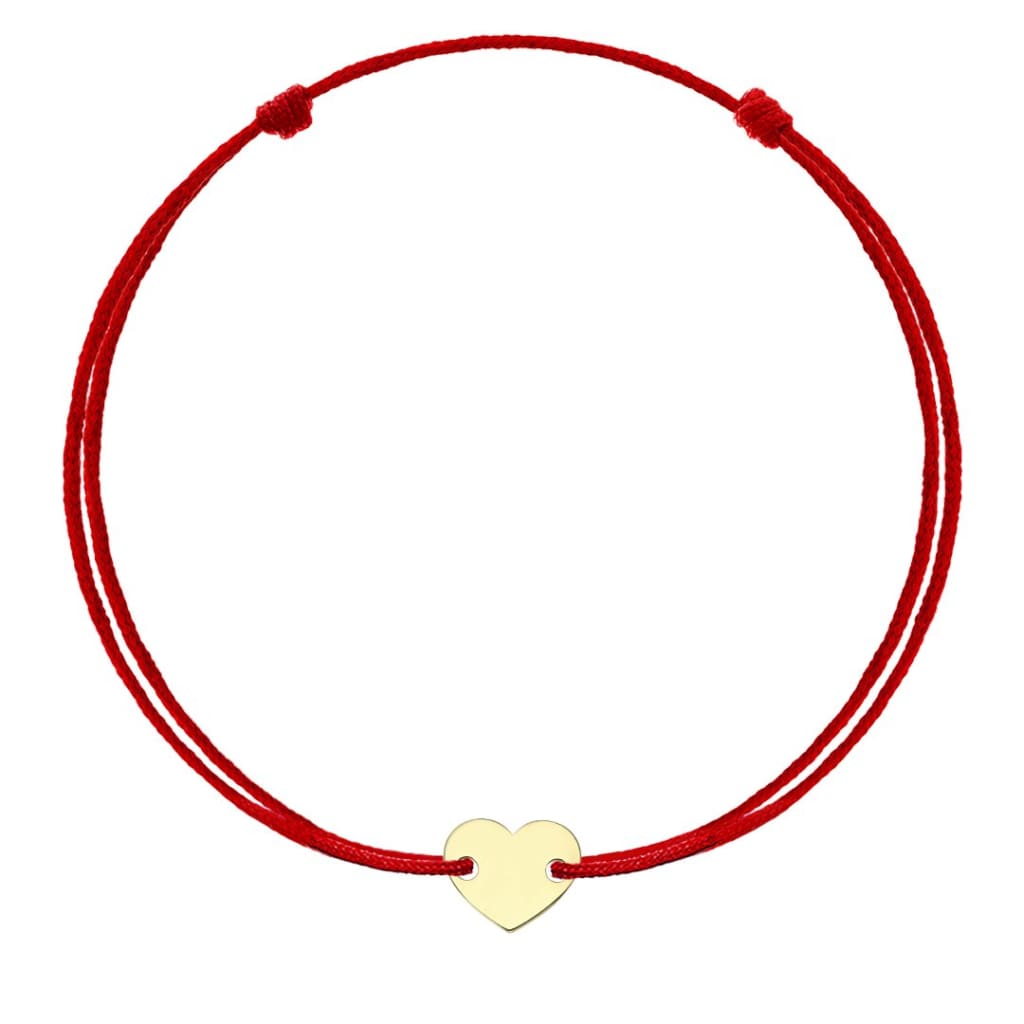 Bracelet on string Round Heart in yellow gold - Bracelet