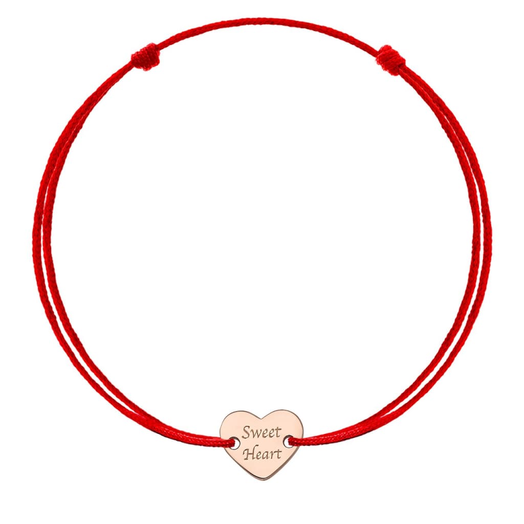 Bracelet on string Sweet Heart in rose gold - Bracelet