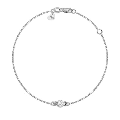 Bracelet on chain Pure with white diamond, in white gold - zeaetsia