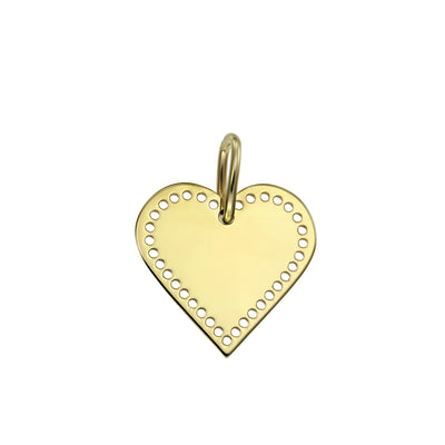Pendant Perforated Heart, in yellow gold - zeaetsia