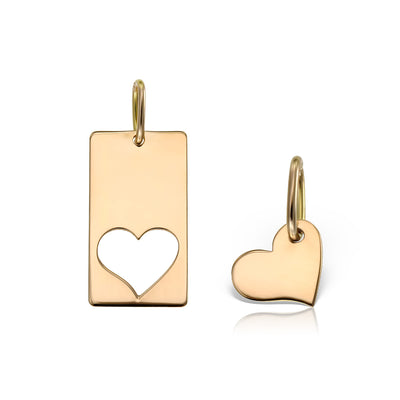 Pendant Big and Small Heart, in rose gold - zeaetsia