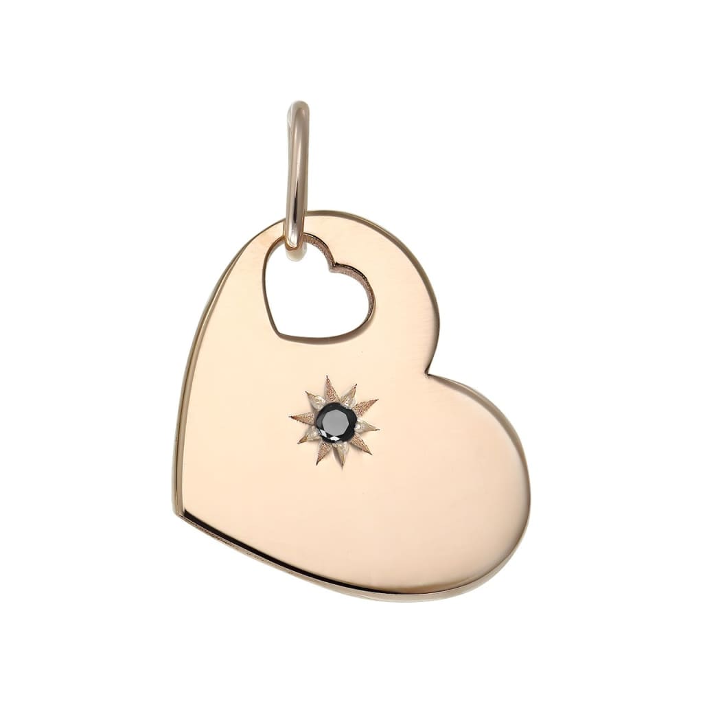 Pendant Adorable Heart with black diamond in rose gold -