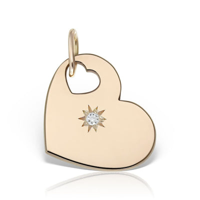 Pendant Adorable Heart with white diamond in rose gold -