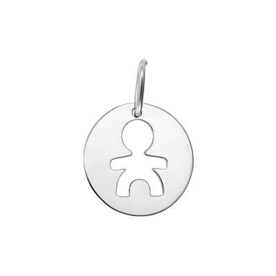 Pendant Coin Baby Boy in white gold - Pendant