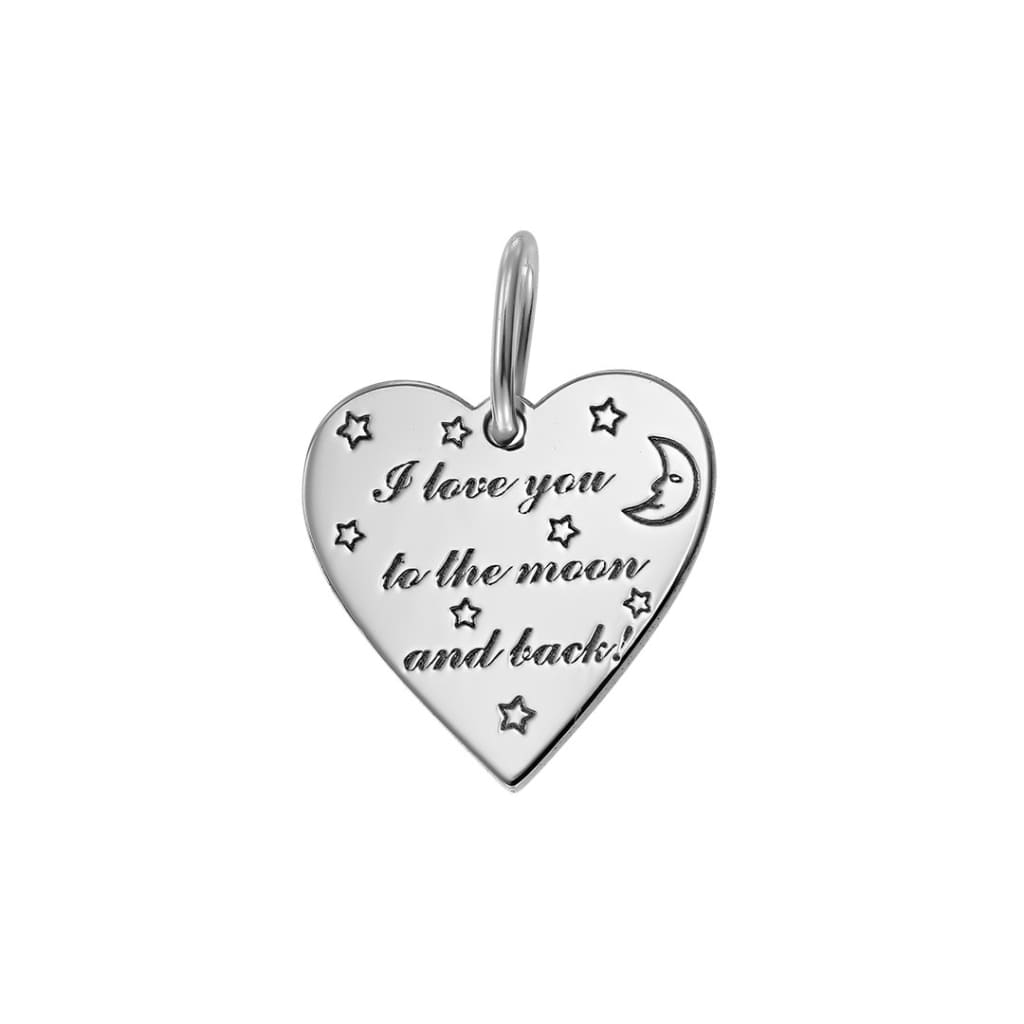 Pendant I Love you To the Moon and Back in white gold -