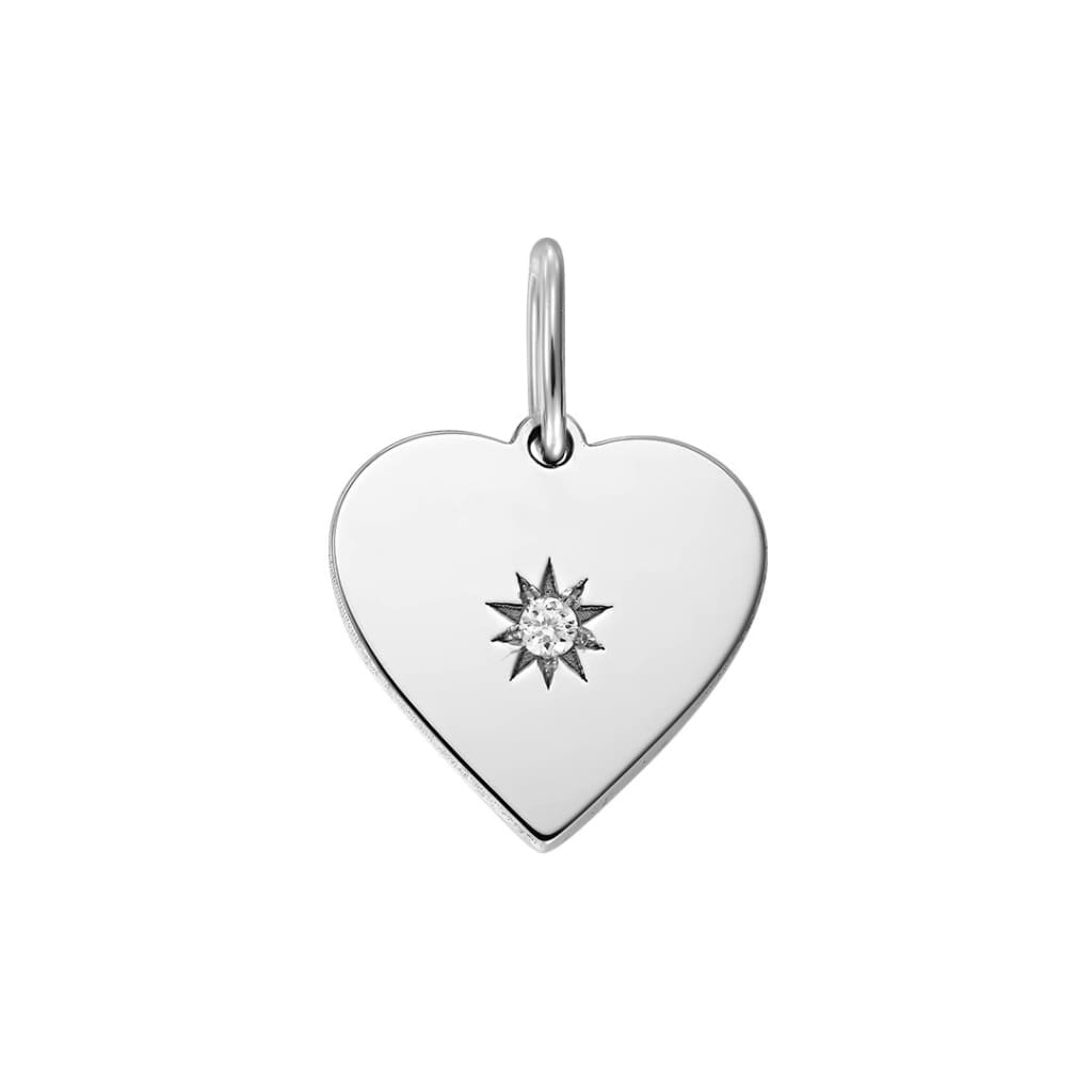 Pendant Perfect Heart with white diamond in white gold -