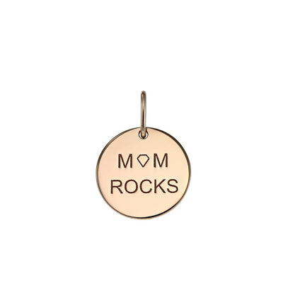 Pendant round Mom Rocks in rose gold - Pendant