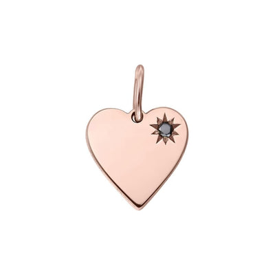 Pendant The Elegance of the Heart with black diamond in rose