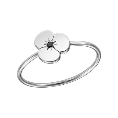 Ring Missing Summer with black diamond in white gold - Rings